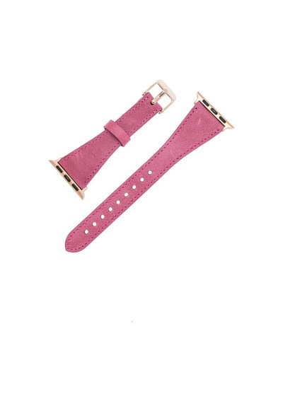 Bouletta Apple Uyumlu  Watch Deri Kordon 38-40-41 MM Slim Pembe