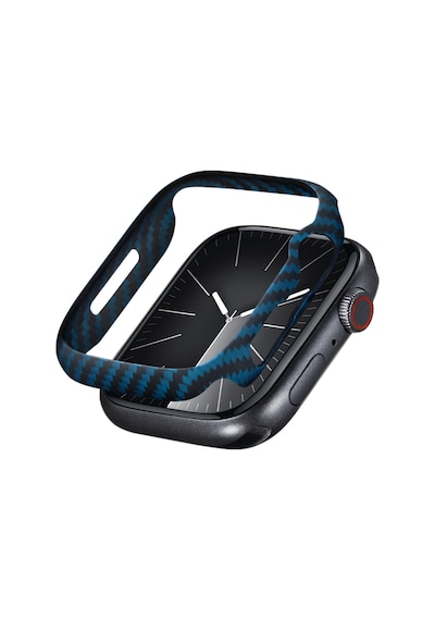 Pitaka Air Case Watch 45mm Kasa Koruyucu 600d Aramid Fiber Classic Serisi Black-blue Twill
