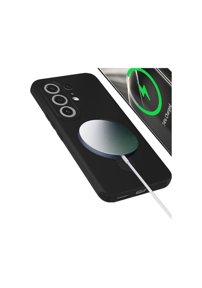 Maks Technology Tecno Camon 50 Pro Kılıf M-safe Şarj Özellikli Standlı Mkst Samara Kapak - Siyah