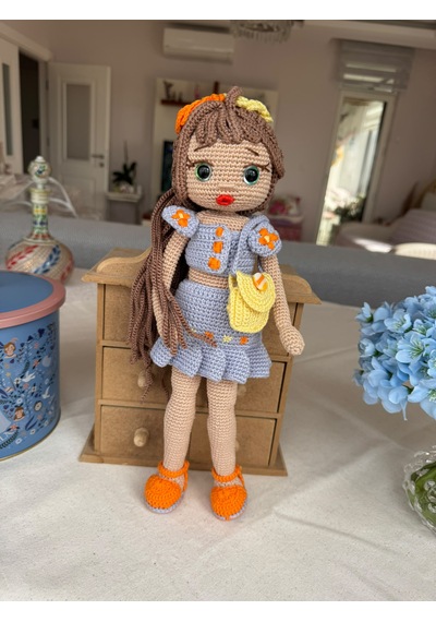 Amigurumi Moda İkonu Natali Oyuncak Bebek 38 Cm
