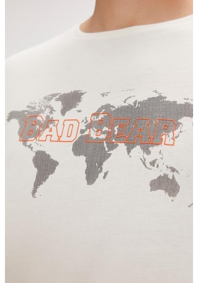Bad Bear Globe T-shırt Marshmallow Erkek Tişört Beyaz S-xxl 001