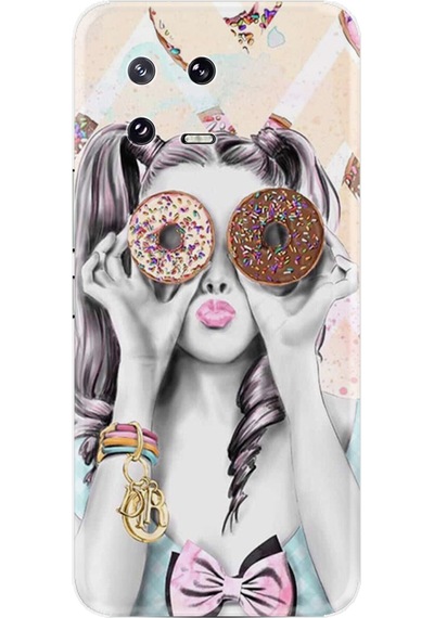 Xiaomi 13 Kılıf Resimli Desenli Baskılı Silikon Donut Girl 1408
