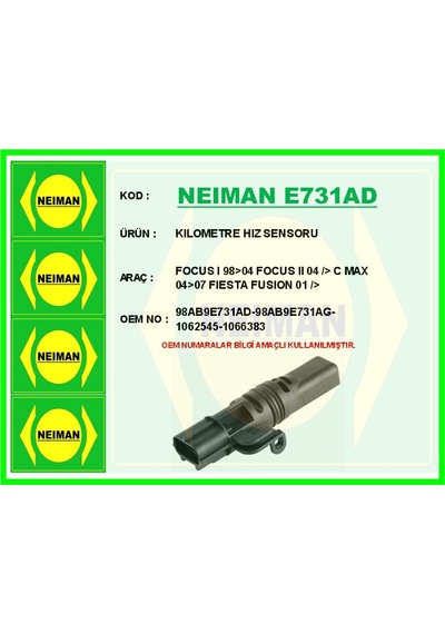 Bescher Kilometre Hız Sensörü Ford Focus-fiesta 98 Neıman E731ad 98ab 9e731 Ag-98ab 9e731 Af