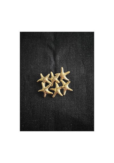 Gold Metal Yıldız Düğme 25 Mm 40 Boy 6 Adet