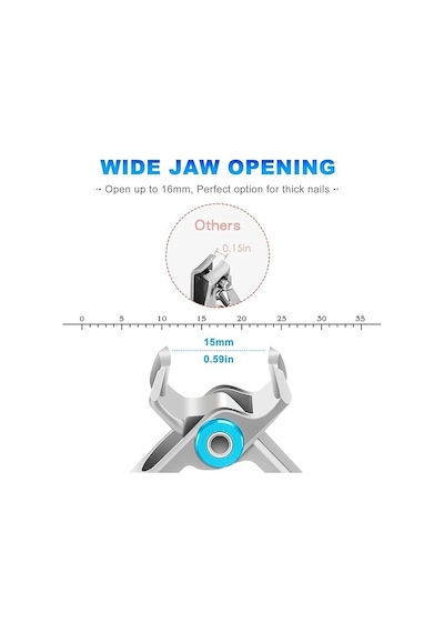 Geniş Ağızlı Tırnak Makası - Yüksek Kalite Paslanmaz Çelik, 15 Mm Geniş Ağız Açıklığı, Ergonomik Tasarım, Evcil Hayvan Kullanımına Uygun, Sert, Kalın Ve Mantarlı Tırnaklar İçin Ayak Tırnak Makası