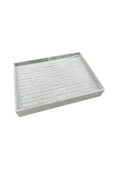 Yerli Üretim Süet Kumaş Gri Renk 34/24 Cm Batırmalı Çekmeçe Içi Bileklik Kelepçe Tablası Çok Renkli