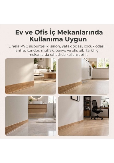 Linela Suya Dayanıklı Pvc Süpürgelik 8 Cm - Newcastle Meşe - Lnl407