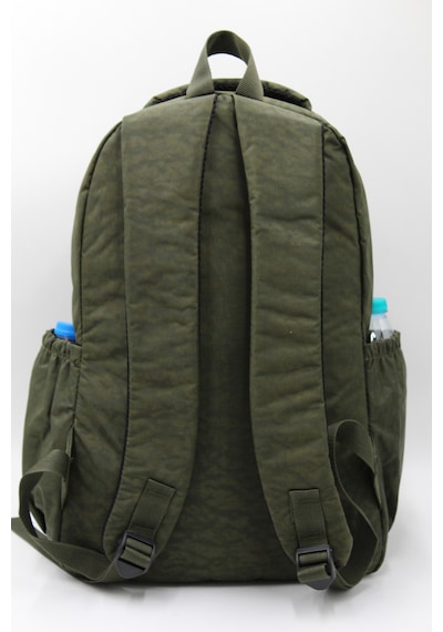 Günlük Krinkıl Kumaş Unisex Okul Sırt Çantası 1800 Haki