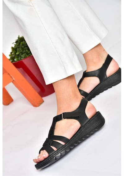 Fox Shoes P555030303 Siyah Hakiki Deri Günlük Kadın Sandalet Siyah-hakiki Deri Siyah