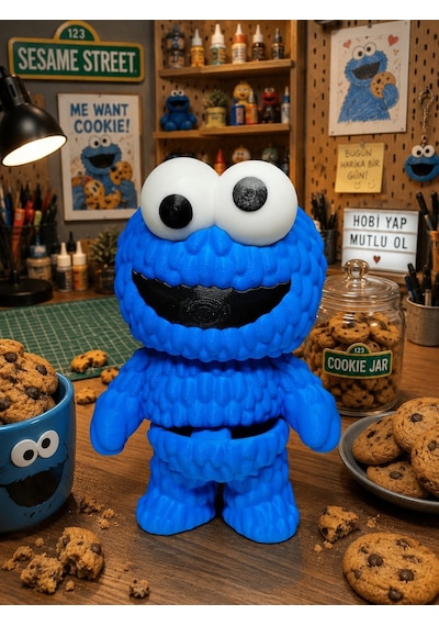 Fan Art Cookie Monster Kurabiye Canavarı Figürü Oyuncakları Figürleri Biblo 17 Cm