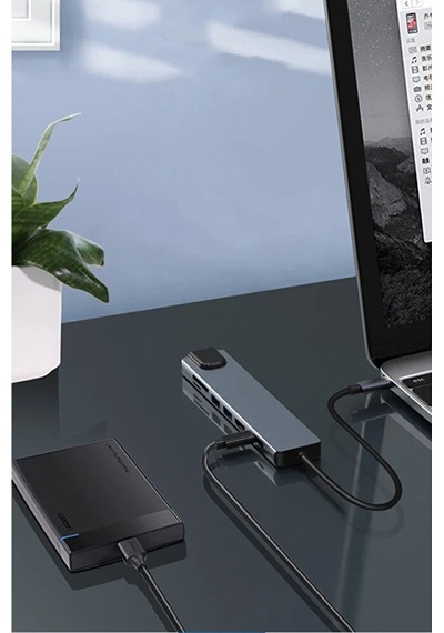 8in1 Type C To Hdmı 4k 2xusb Pd Hızlı Şarj Destekli Sd/tf Kart Ok