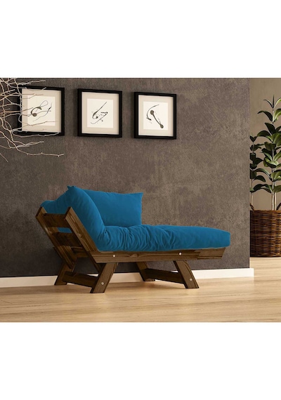 Woodesk Adalar Masif Ceviz-mavi Renk Berjer Cpt8136-140 Mavi