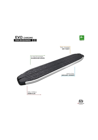 S-dizayn Skoda Kodiaq Evo Krom Yan Basamak 193 Cm 2017-2023 A+ Kalite