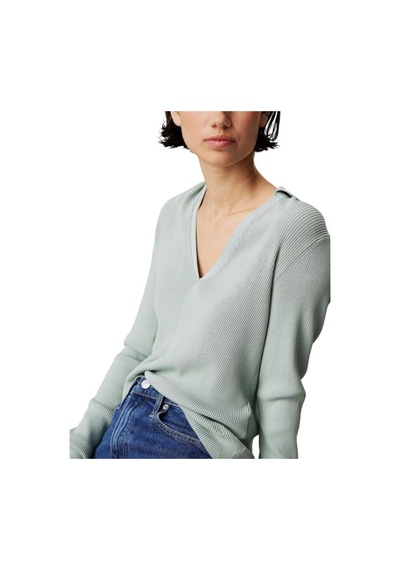 Calvin Klein V-neck Rayon Sweater, Pcy Yeşil Kadın Kazak