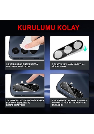 Samsuıng Galaxy A16 Uyumlu Kamera Lens Koruyucu Dayanıklı Kamera Koruyucu