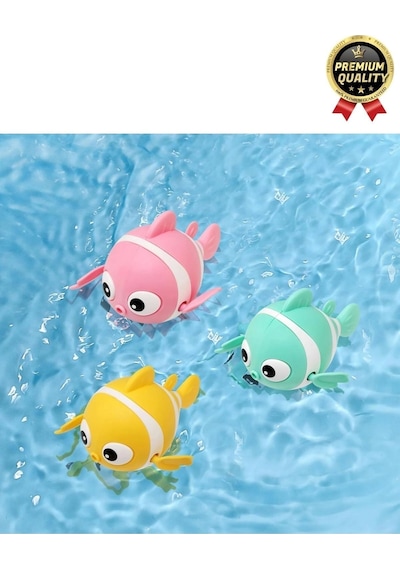 Özel Üretim Banyo Arkadaşı Eğlenceli Bebek Çocuk Renkli Oyuncak Kurmalı Yüzen Hareketli Banyo Balığı