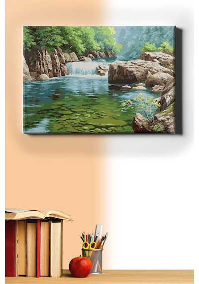 Webstyle Sayılarla Boyama Seti Kasnaklı Nehirde Şelale 50 X 65 Cm