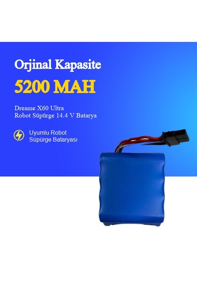 Dreame X60 Ultra Robot Süpürge 5200 Mah Batarya