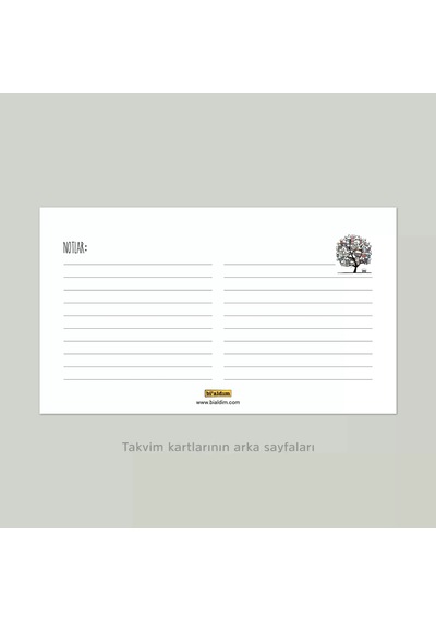 Dört Mevsim Ağaç Takvimi, 2027 Masa Takvimi, İlkbahar Yaz Sonbahar Kış Ağaç Resimli Takvim Kırmızı