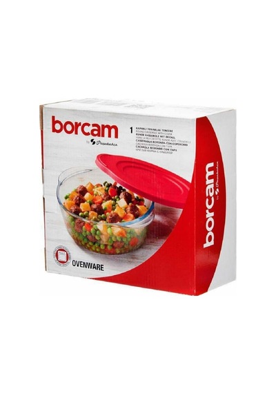 Paşabahçe Kapaklı Yuvarlak Borcam Tencere 1450cc 59123 Çok Renkli