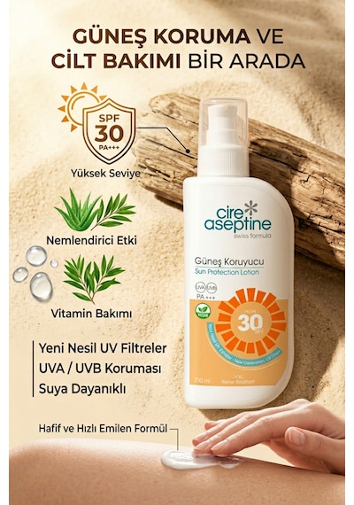 Cire Aseptine Güneş Koruyucu Sprey Spf30+ 200 Ml