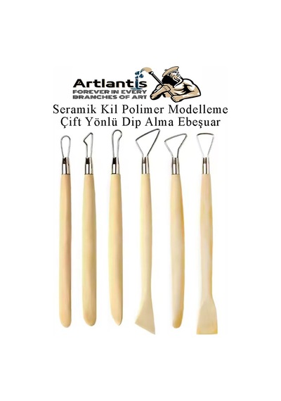 Seramik Kil Polimer Modelleme Çift Yönlü Dip Alma Ebeşuar 6 Lı 1 Paket Seramik Kil Şekillendirici Plastik Saplı