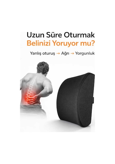 Visko Araç Ortopedik Bel Minderi Oto Koltuk Minder Sırt Dayama Minderi Bel Destek Yastık