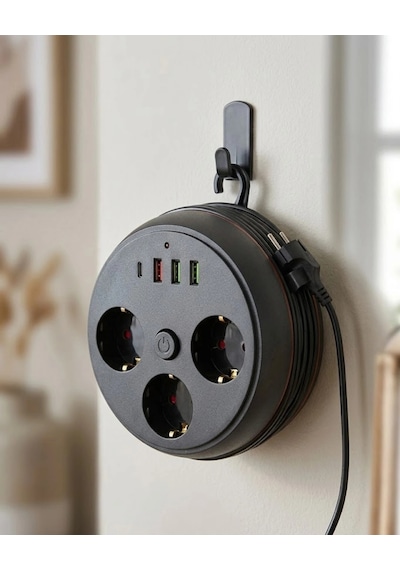 Mey İthalat Güvenli Çoklu Priz 3 Priz 3 Usb 1 Type C Termal Koruma Uzun Kablo Standart