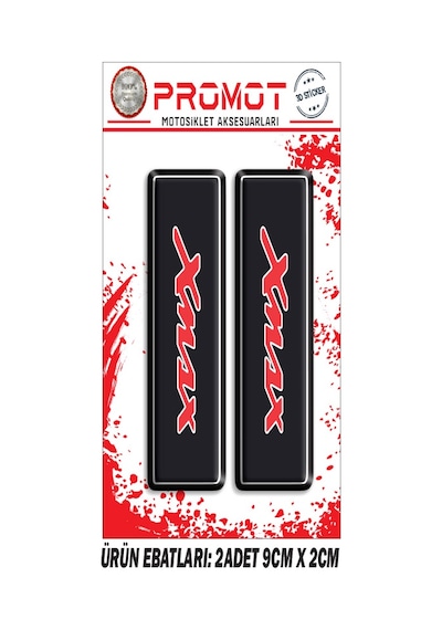 Damla Logo X Max Yamaha Ön Maşa Kabartmalı 2'li Sticker 2 Nötr