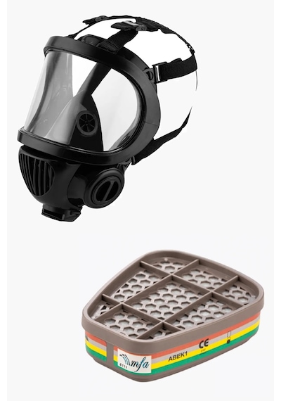 Mfa 7700 En 136 Class 3 Sertifikalı, Ses Diyaframlı Tam Yüz Maske + Filtre