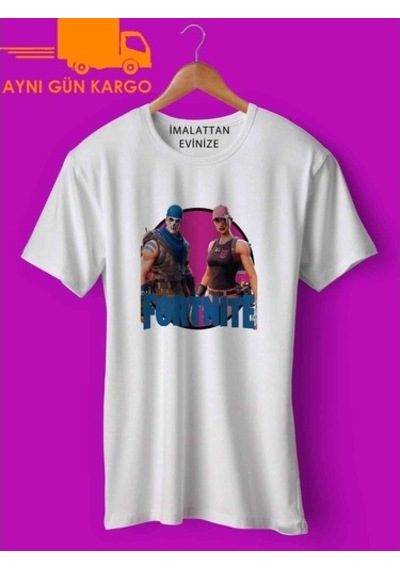 Fortnıte İkili Baskılı Tişört Tshirt Ücretsiz Kargo