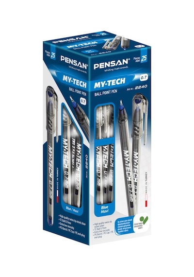 Pensan My-Tech Mavi Akışkan Tükenmez Kalem 25'li Paket