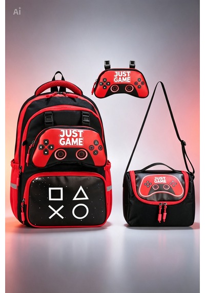 Gamer Joistik Desenli Ilkokul Çanta Seti Termal Beslenmeli Ve Kalemlikli Erkek Çocuk Okul Çantası Çocuk Sırt Çantası Kırmızı Kırmızı Gamer Joistik Desenli Ilkokul Çanta Seti Termal Beslenmeli Ve Kalemlikli Erkek Çocuk Okul Çantası Çocuk Sırt Çantası Kırmızı Kırmızı