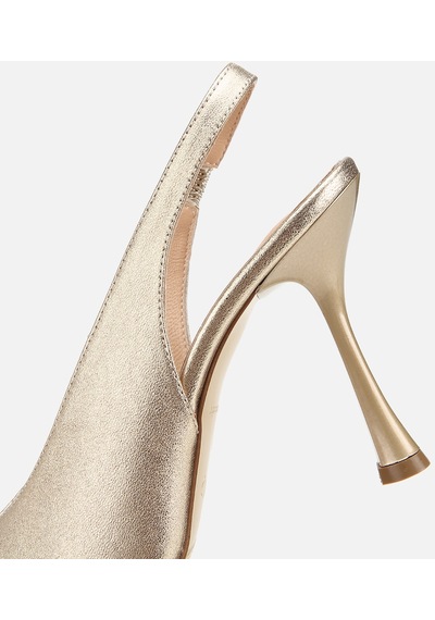 Hotiç Kadın Deri Gold Burnu Açık İnce Topuklu Stiletto Çok Renkli
