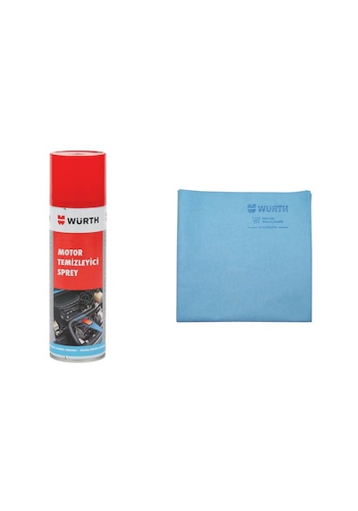 Würth Motor Temizleyici Temizleme Spreyi ve Würth Mikrofiber Bez