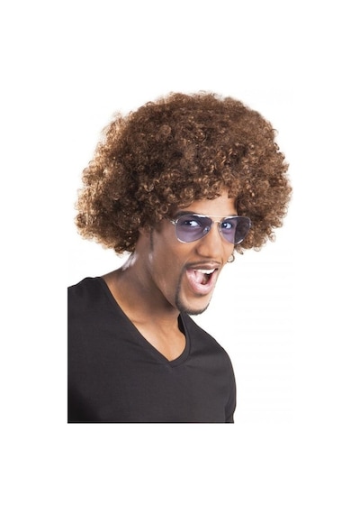 Kahve Renk Kıvırcık Afro Bonus  Peruk
