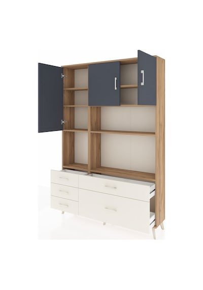 Arges Dolap 8 Raflı 5 Çekmeceli 3 Kapaklı 132x30x195 Çam-antrasit/aytaşı Antrasıt/aytası Arges Dolap 8 Raflı 5 Çekmeceli 3 Kapaklı 132x30x195 Çam-antrasit/aytaşı Antrasıt/aytası