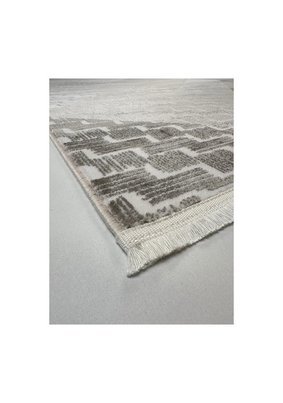 Merinos Vista Beyaz Gri Renk %100 Akrilik Geometrik Desen Yumuşak Dokulu Salon Oturma Odası Halısı 76595-95