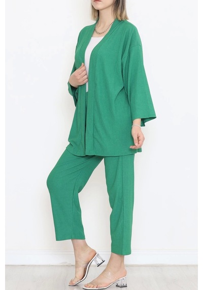 Kimono Takım Yeşil - 12176.1254. Çok Renkli