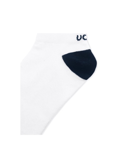 Ucla Jordy 3'lü Beyaz Kısa Jakarlı Pamuk Standard Fit Unisex Çorap