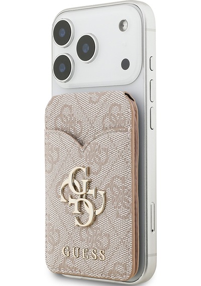 Guess Aynalı Magnetik Kartlık Metal Büyük 4g Logolu Ve Standlı Pembe