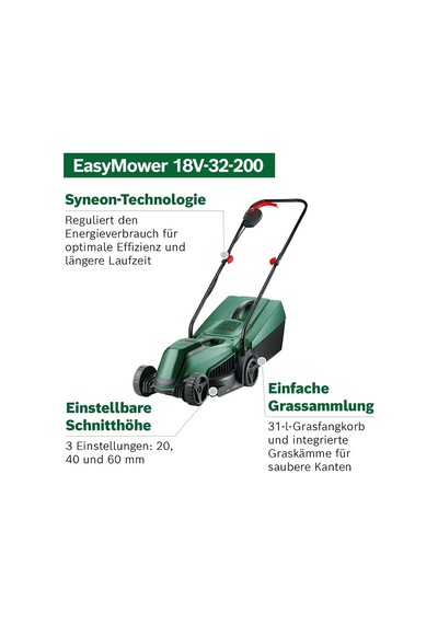 Easymower 18v-32-200 Solo Akülü Çim Biçme Makinesi