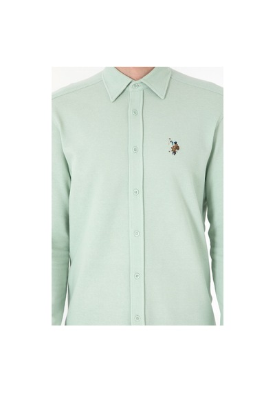 U.s. Polo Assn. Erkek Su Yeşili Gömlek Örme 50300402-vr048 Su Yesılı