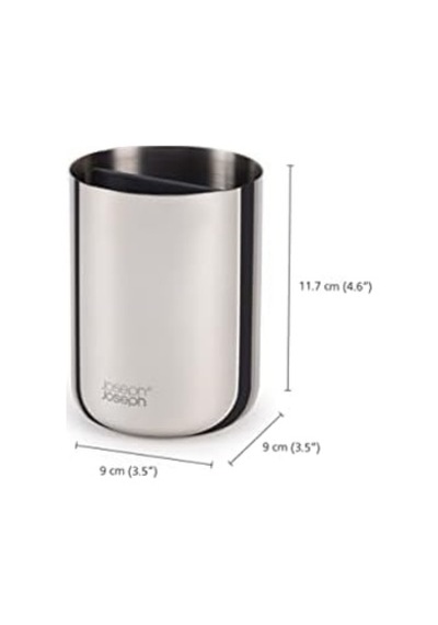 Easystore - Lüks Paslanmaz Çelik Diş Fırçası Tutucu Caddy Banyo Depolama, Standart Çelik 000 Açık Krem