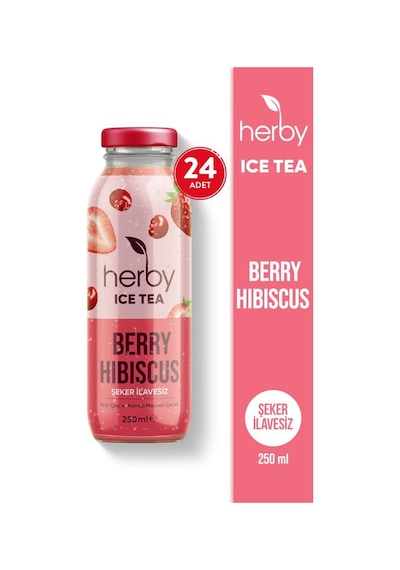 Herby Ice Tea Berry Hibiscus Soğuk Çay Şeker İlavesiz 24 x 250 ML