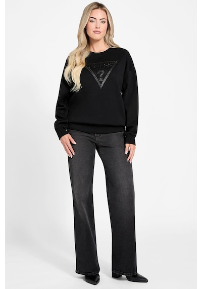Guess Kadın Bisiklet Yaka Sweatshirt Siyah