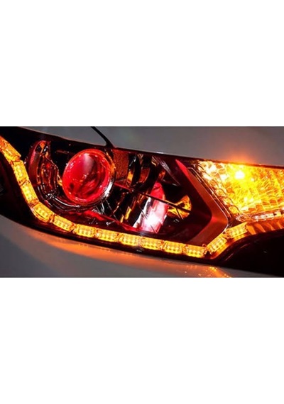 Kayar Led Sinyalli Sarı Far İçi Kristal Led 2 Renk