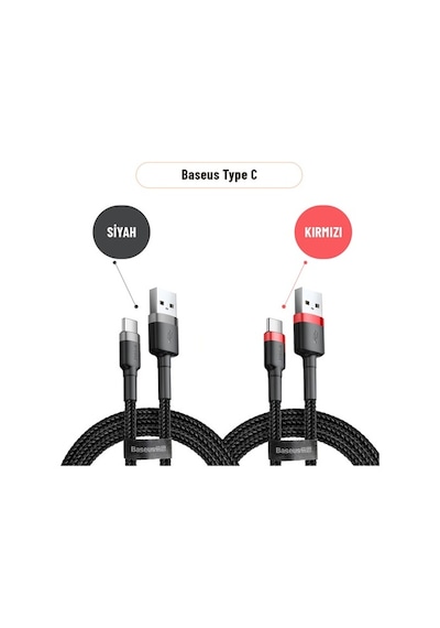 Baseus Cafule Lightning Micro Usb Type-C Telefon Şarj Kablosu