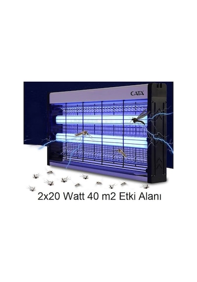 Ct-9401 Uv Işıklı Elektrikli Sinek Öldürücü 2 20w Sessiz Ve Etkili Haşere Kovucu Cihaz Beyaz