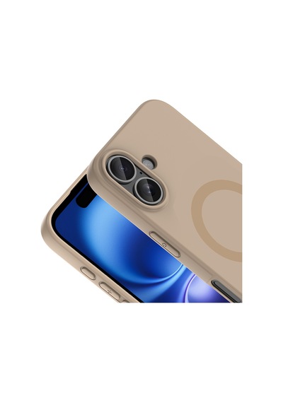 Apple iPhone Uyumlu 17 Kılıf M-safe Şarj Özellikli Zore Aris Silikon Kapak - Krem